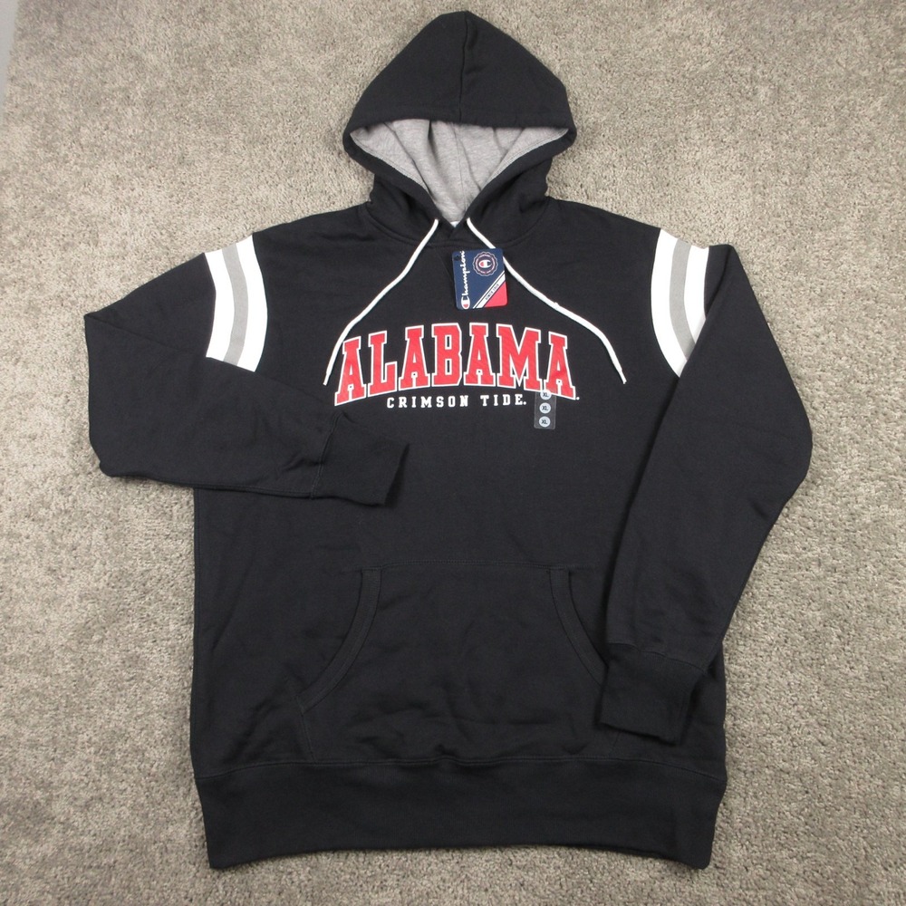 Alabama Crimson Tide Sweater Mens XL Black Hoodie Sweatshirt Champion Fleece NEW